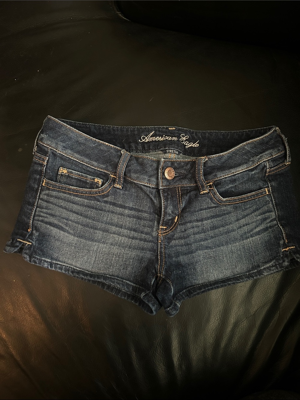 American Eagle Outfitters Dark Blue Denim Shortie Shorts
